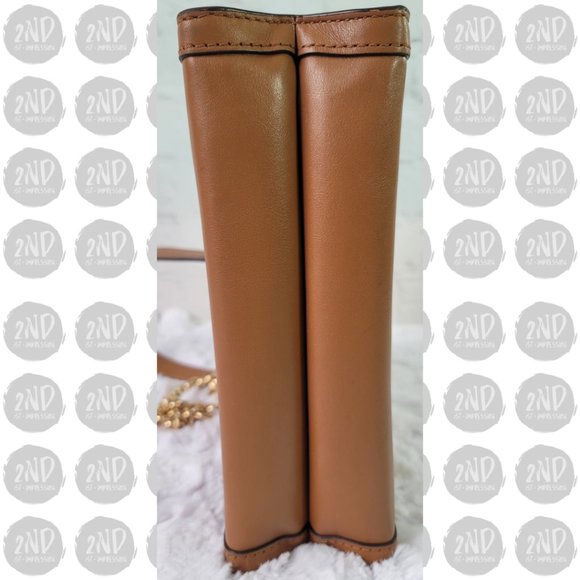 Michael Kors Whitney Large Leather Convertible Chain Shoulder Brown Leather Bag - Picture 10 of 15